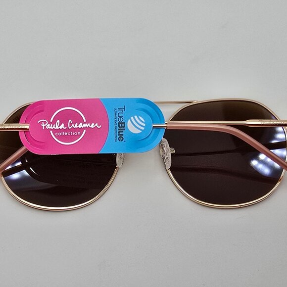 Paula Creamer Bliss Gold Frame Gold Mirror TrueBlue Lens Golf Aviator Sunglasses main image 10